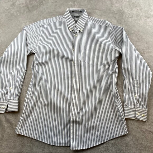 Eddie Bauer Mens Button-Down Shirt M Wrinkle-Free Classic Fit Striped - Picture 1 of 8